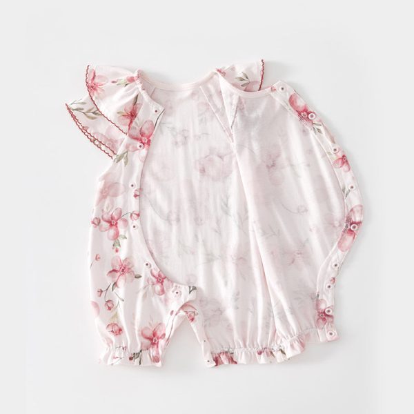 Summer Newborn Baby Romper, 100% Pure Cotton Material, Side-opening Velcro, 1-36Months - babysmile03
