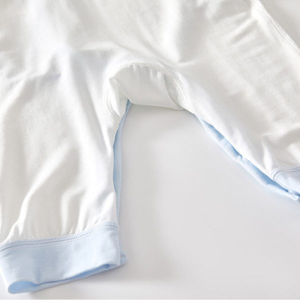 Summer Baby Romper, Natural Plant Fiber, Side-opening Velcro, 0-6Months - babysmile03