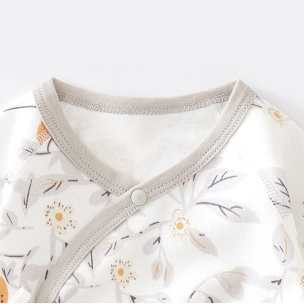 Summer Newborn Baby Romper, 100% Pure Cotton Material, Side-opening Velcro, 0-6Months - babysmile03