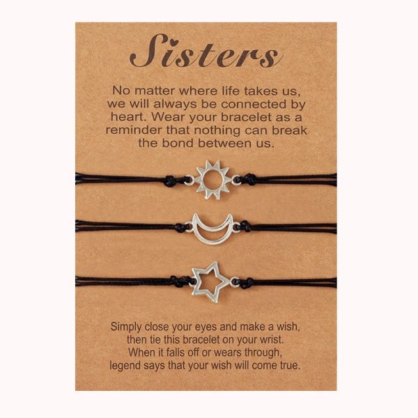 Sun Moon Star Theme Bracelet Creative Sun Moon Star Good Friends Good Sisters Couple Woven Bracelet Female - Image 8