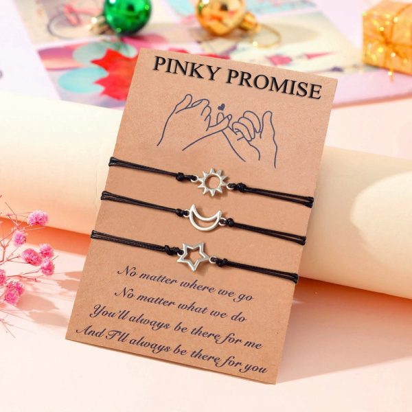 Sun Moon Star Theme Bracelet Creative Sun Moon Star Good Friends Good Sisters Couple Woven Bracelet Female - Image 3