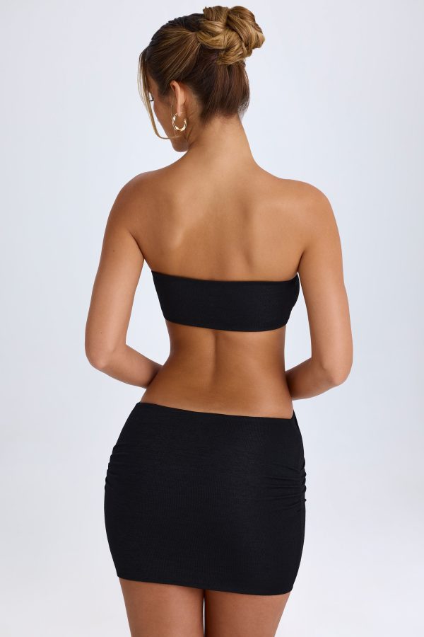 Bandeau Cut-Out Mini Dress in Black - Image 3