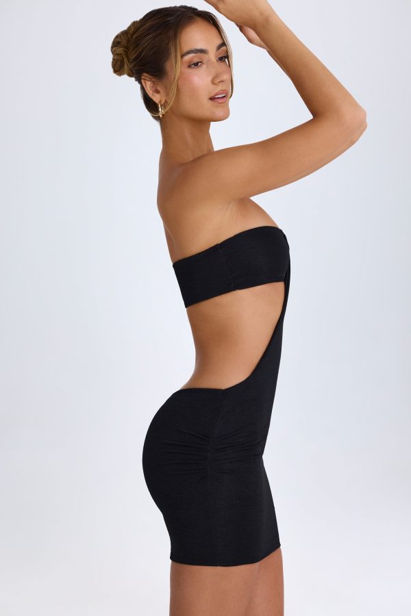 Bandeau Cut-Out Mini Dress in Black - Image 4