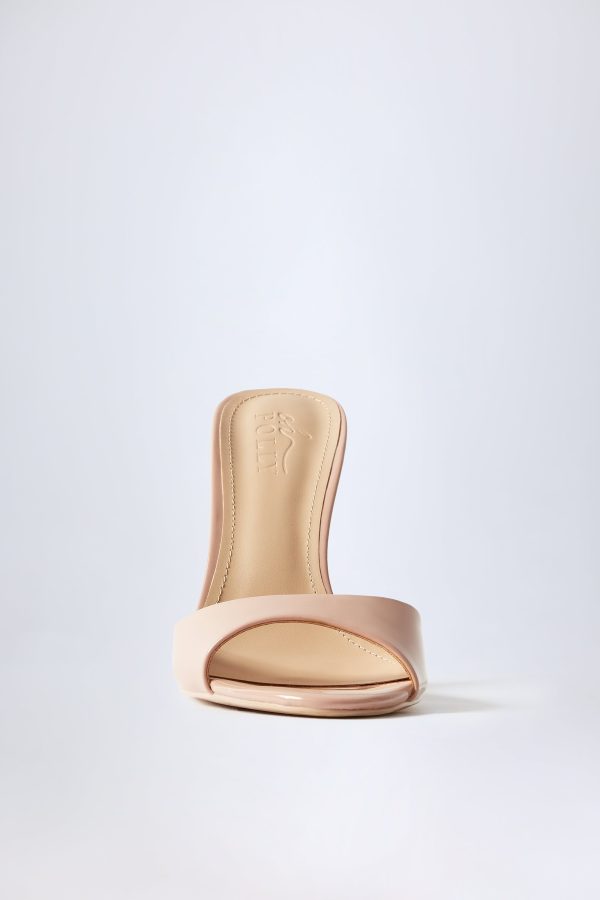 Almond-Toe Heeled Mules in Patent Pink - Image 4