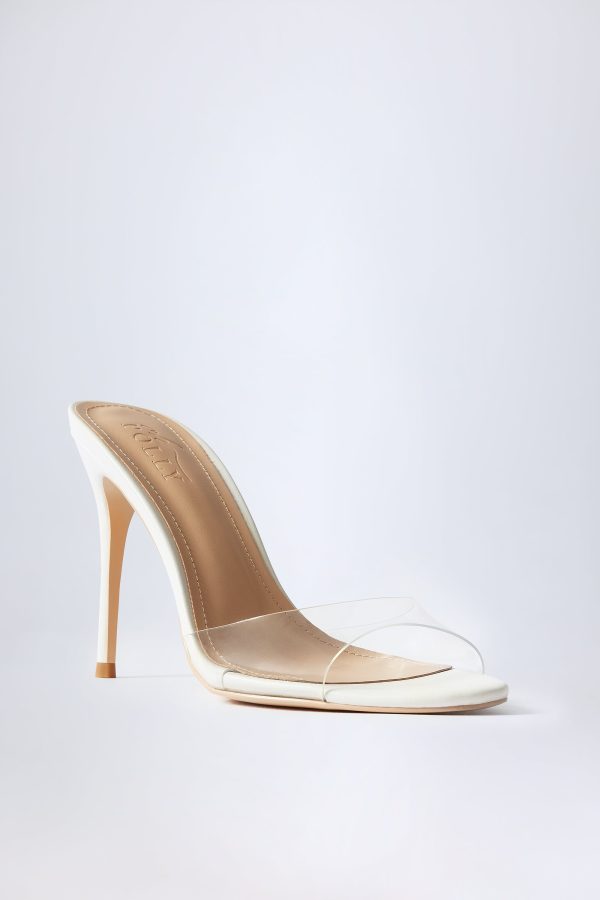 Almond-Toe Heeled Mules in Transparent PVC - Image 3