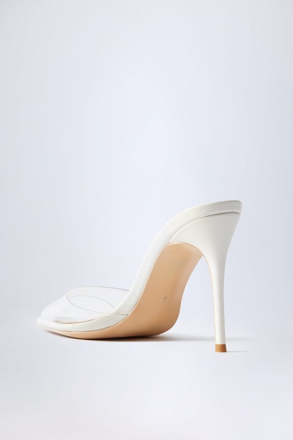 Almond-Toe Heeled Mules in Transparent PVC - Image 5