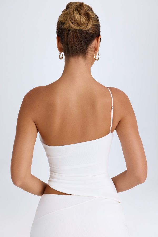 Asymmetric Cut-Out Top in White - Image 2