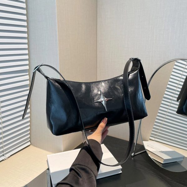 This Year's Popular Soft Leather Pillow Bag Fashion Simple Commute Shoulder Bag Retro Messenger Bag - Image 4