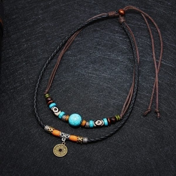Retro Geometric Alloy Layered Necklaces