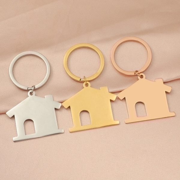 Streetwear House Stainless Steel None 18K Gold Plated Bag Pendant Keychain - Image 2