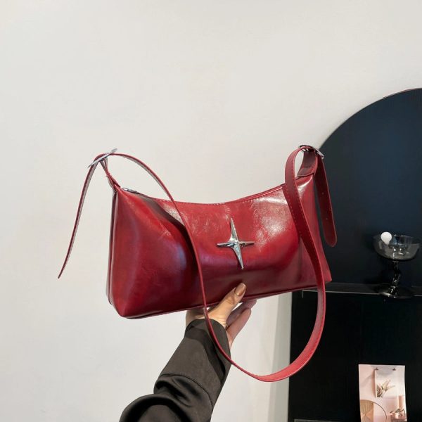 This Year's Popular Soft Leather Pillow Bag Fashion Simple Commute Shoulder Bag Retro Messenger Bag - Image 3