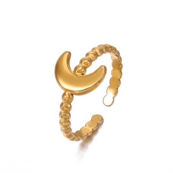 Vintage Style Star Stainless Steel Plating Open Rings - Image 4