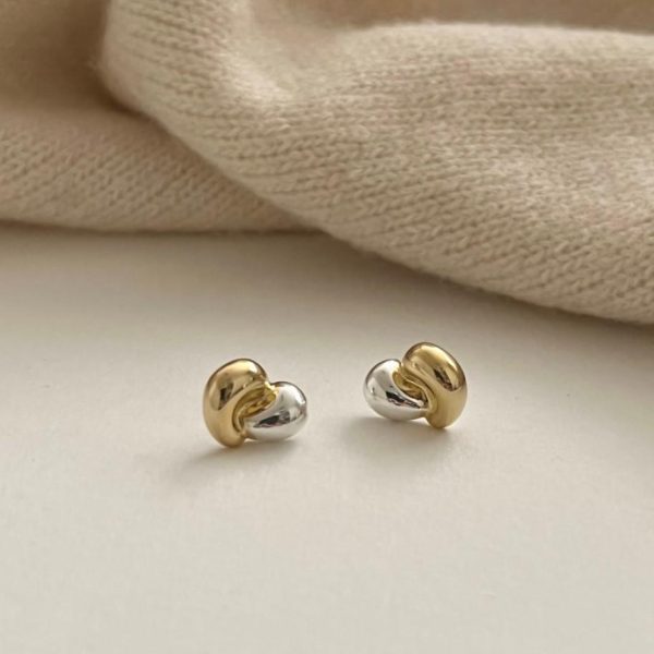 925 Sterling Silver Minimalist Moon Text Letter Number Silver Electroplating Stud Earrings - Image 3