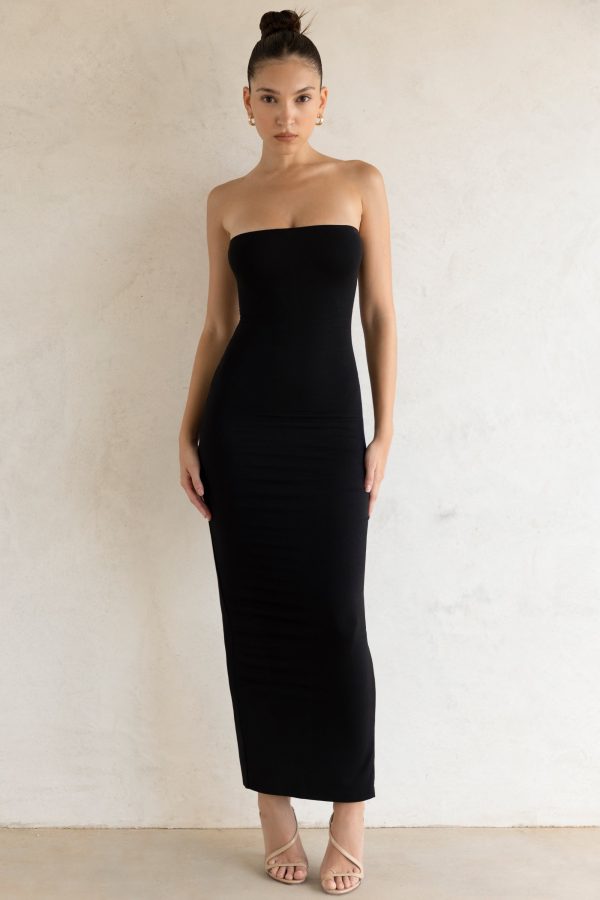 Bandeau Maxi Dress in Black - Image 6