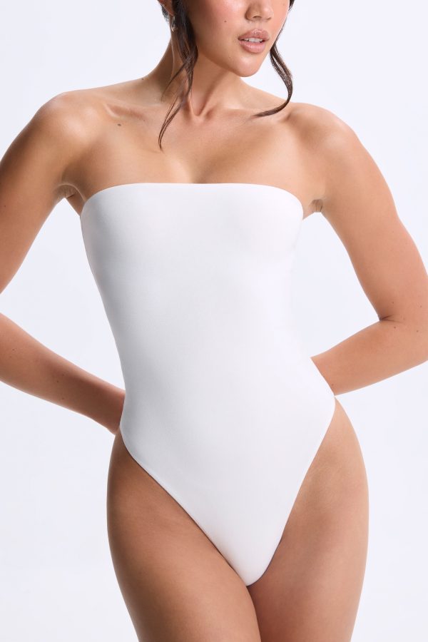 Bandeau Bodysuit in White - Image 4