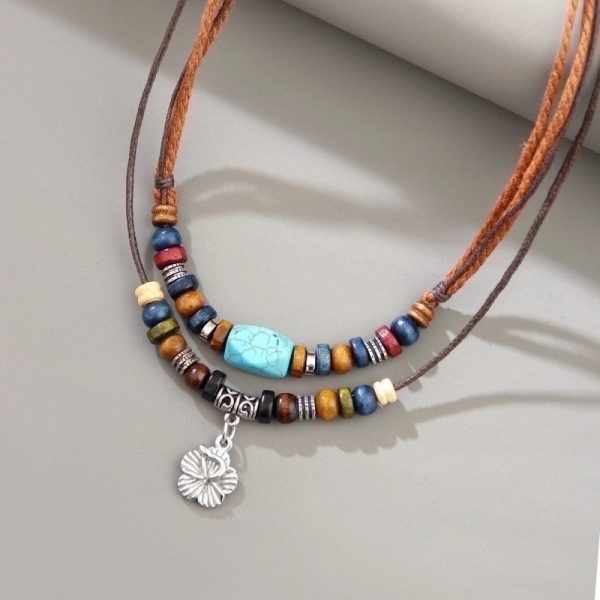 Retro Geometric Alloy Layered Necklaces - Image 17