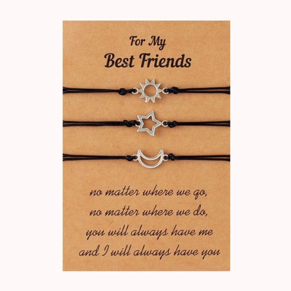 Sun Moon Star Theme Bracelet Creative Sun Moon Star Good Friends Good Sisters Couple Woven Bracelet Female - Image 6