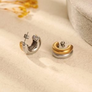 1 Pair Fashion U Shape Plating 304 Stainless Steel 18K Gold Plated Earrings