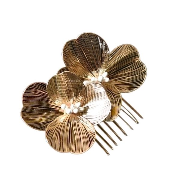 Women's Retro Flower Alloy Insert Comb - Image 3