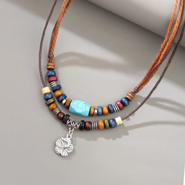 Retro Geometric Alloy Layered Necklaces - Image 7