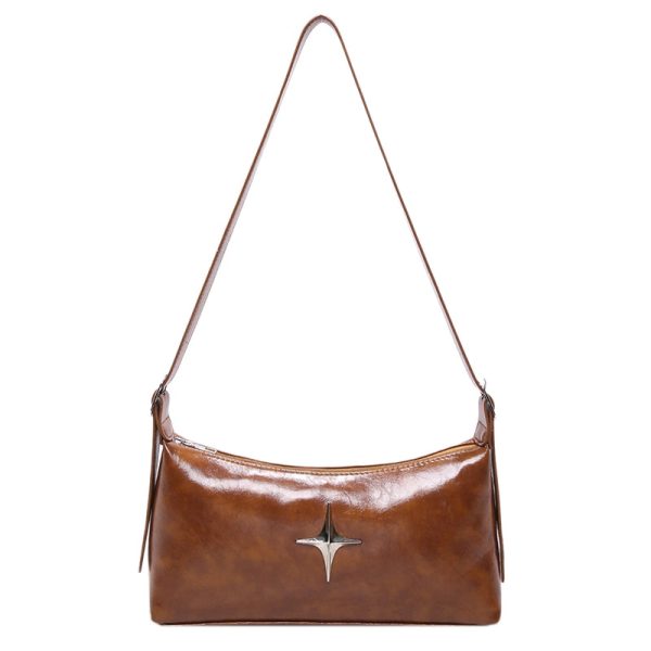 This Year's Popular Soft Leather Pillow Bag Fashion Simple Commute Shoulder Bag Retro Messenger Bag - Image 5
