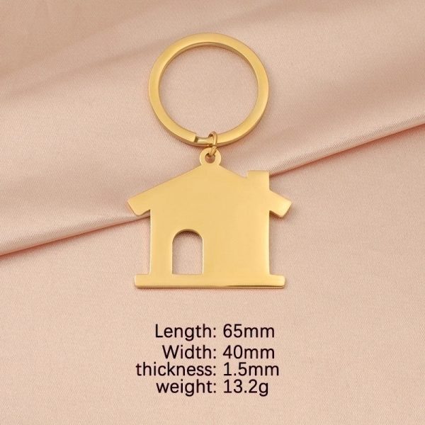 Streetwear House Stainless Steel None 18K Gold Plated Bag Pendant Keychain - Image 7