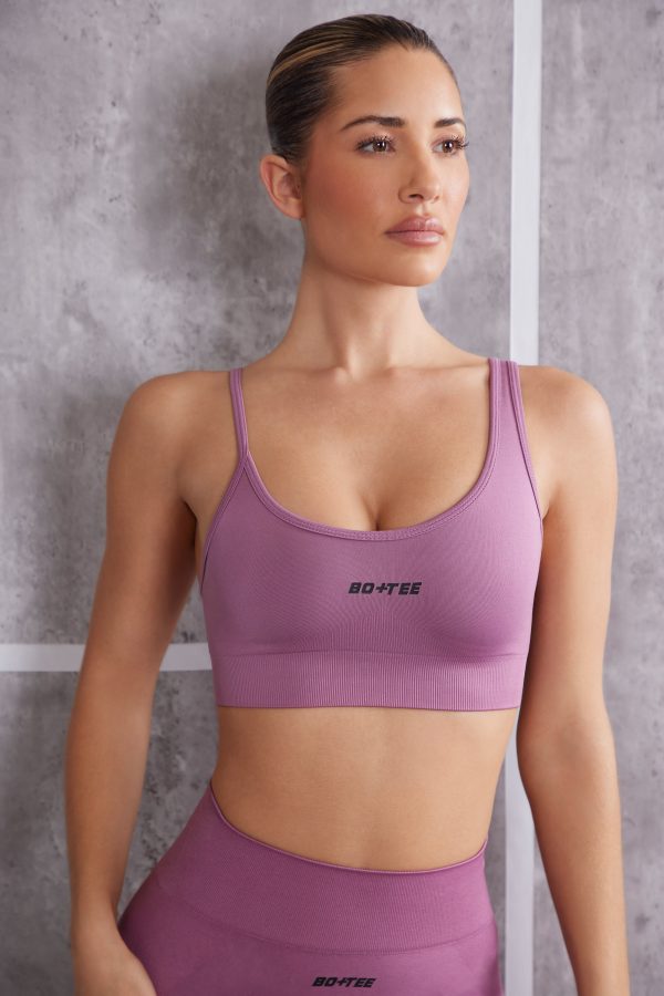 Asymmetric Sports Bra in Pink - Image 5