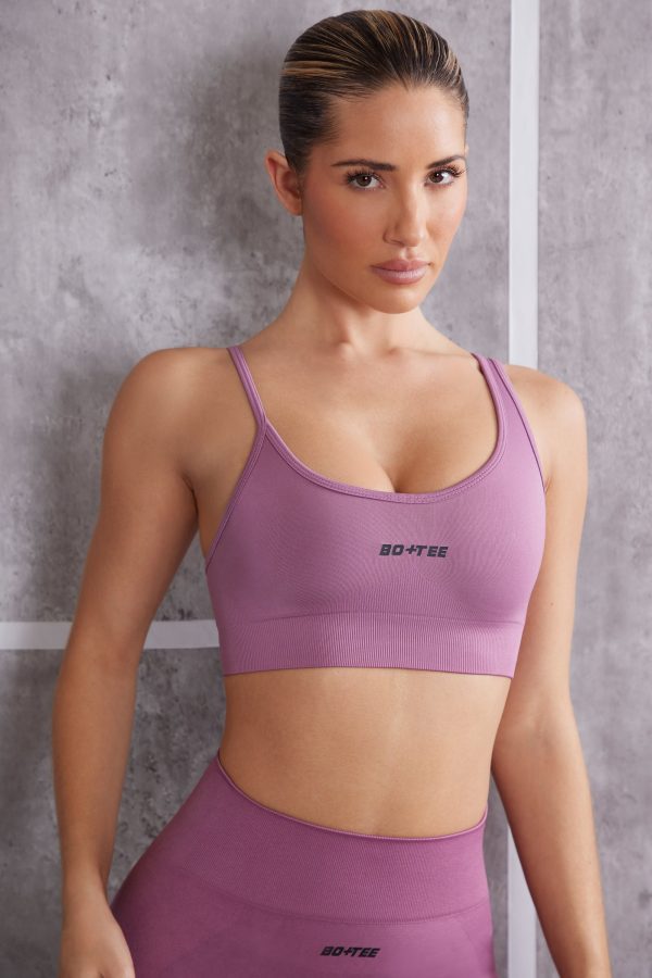 Asymmetric Sports Bra in Pink - Image 6