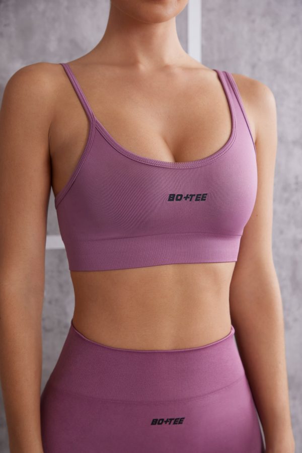 Asymmetric Sports Bra in Pink - Image 4