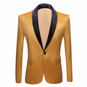 Velveteen Party Suit Slim Fit Blazer Jacket