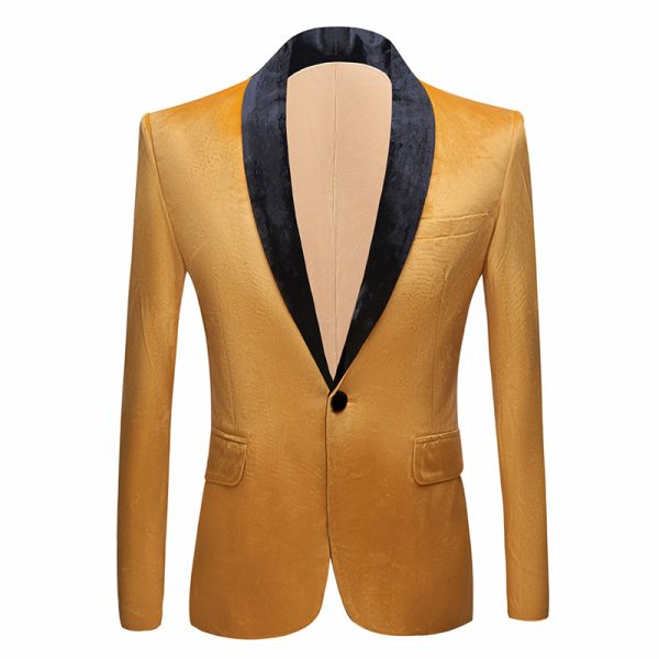 Velveteen Party Suit Slim Fit Blazer Jacket