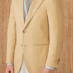 Men’s Tencel Linen Cotton Blazer Lightweight Summer Suit