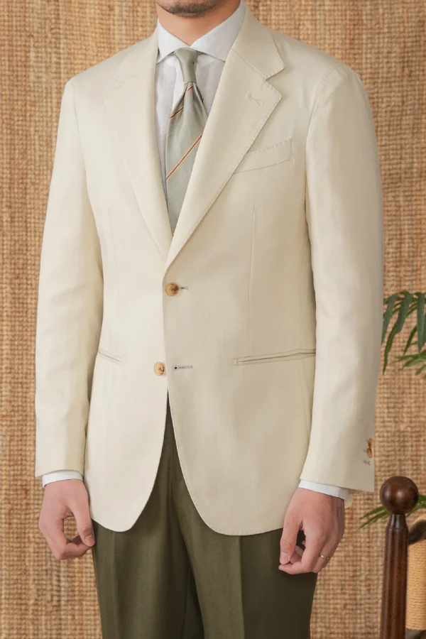 Men’s Tencel Linen Cotton Blazer Lightweight Summer Suit - Image 3