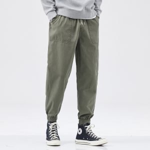 Men’s Vintage Solid Washed Cargo Trousers
