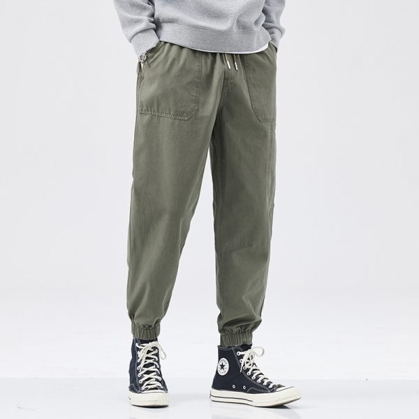 Men’s Vintage Solid Washed Cargo Trousers