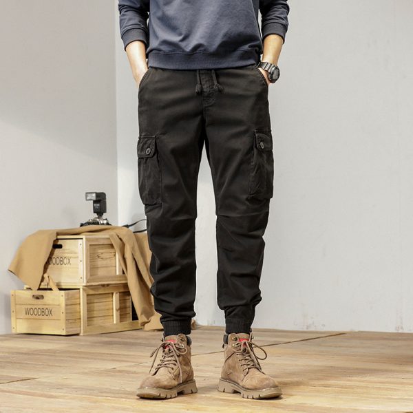 Men’s Versatile Drawstring Cargo Trousers - Image 2