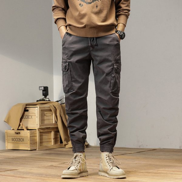 Men’s Versatile Drawstring Cargo Trousers - Image 3