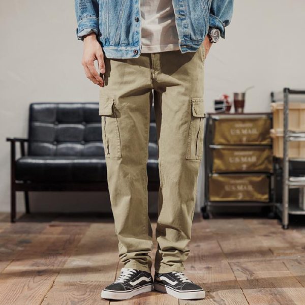 Men’s Amekaji Pockets Washed Cargo Pants - Image 3