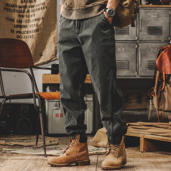 Men’s Vintage Heavyweight Loose Fit Wide-Leg Cargo Pants - Image 2