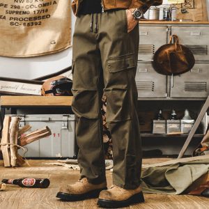 Men’s Vintage Paratrooper Pants Loose Fit Straight Cargo