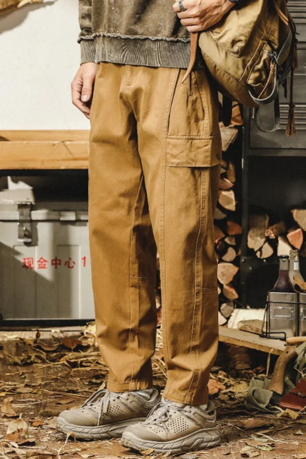 Men’s Vintage Tactical Cargo Pants Loose Fit Straight