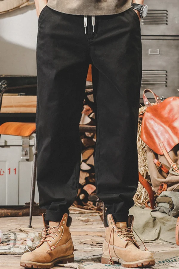 Retro Amekaji Work Pants Men’s Loose Tapered Straight Leg