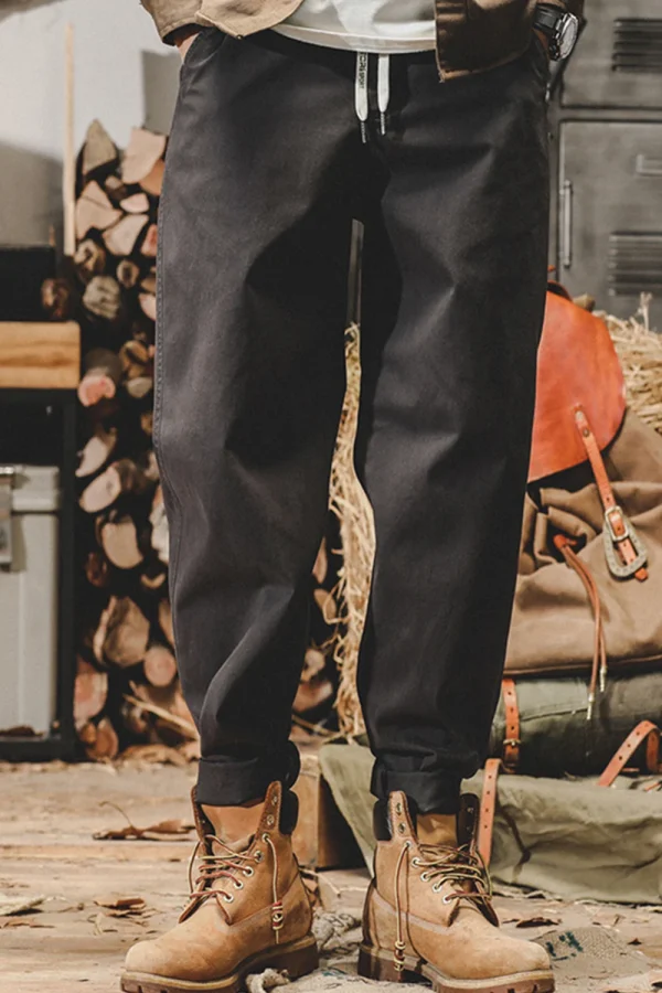 Retro Amekaji Work Pants Men’s Loose Tapered Straight Leg - Image 3