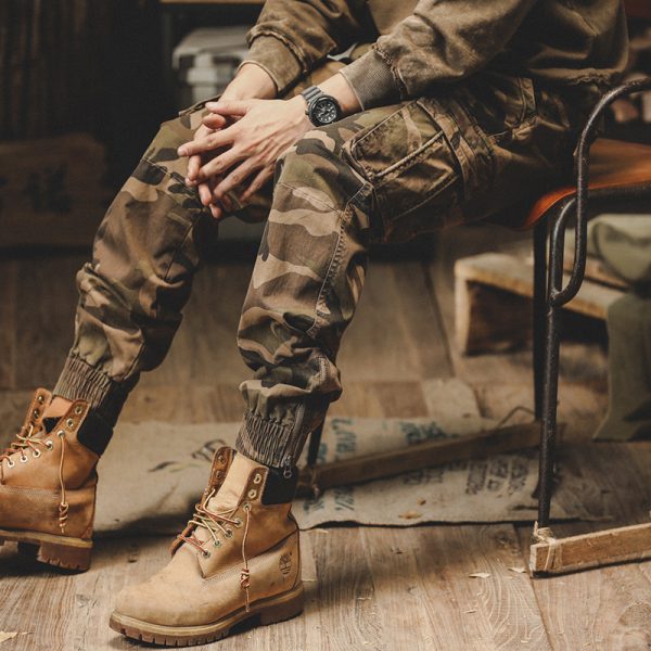 Retro Camo Work Pants Men’s Loose Straight Outdoor Casual - Image 2