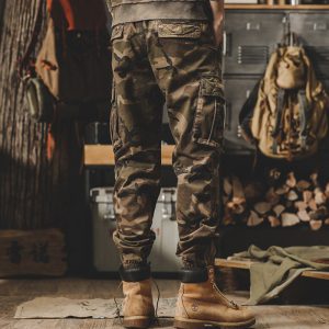 Retro Camo Work Pants Men’s Loose Straight Outdoor Casual