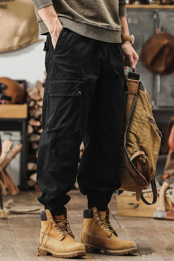 Men’s Work Pants Elastic Cuff Loose Straight Casual - Image 2