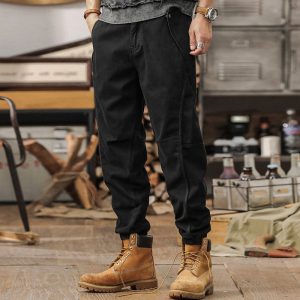 Men’s Utility Cargo Jogger Pants Outdoor Workwear Loose Fit