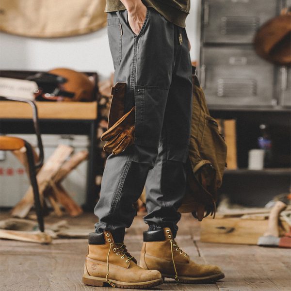 Men’s Vintage Heavyweight Cargo Pants Straight-Leg Summer Wear - Image 2