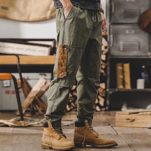 Men’s Vintage Heavyweight Cargo Pants Straight-Leg Summer Wear