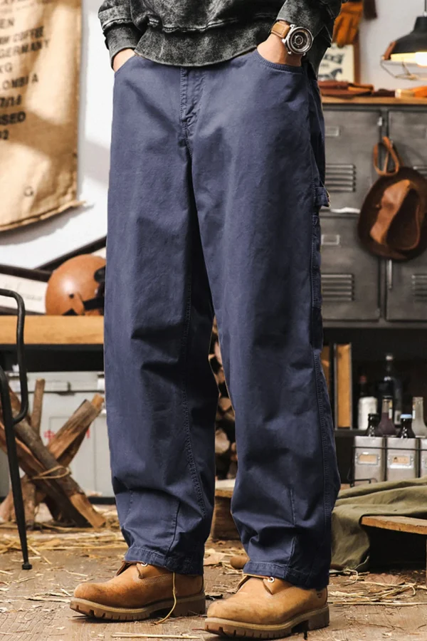 Men’s Washed Amekaji Straight Work Pants Heavyweight - Image 2